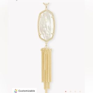 Kendra Scott Rayne Gold Long Pendant Necklace Ivory Mother of Pearl